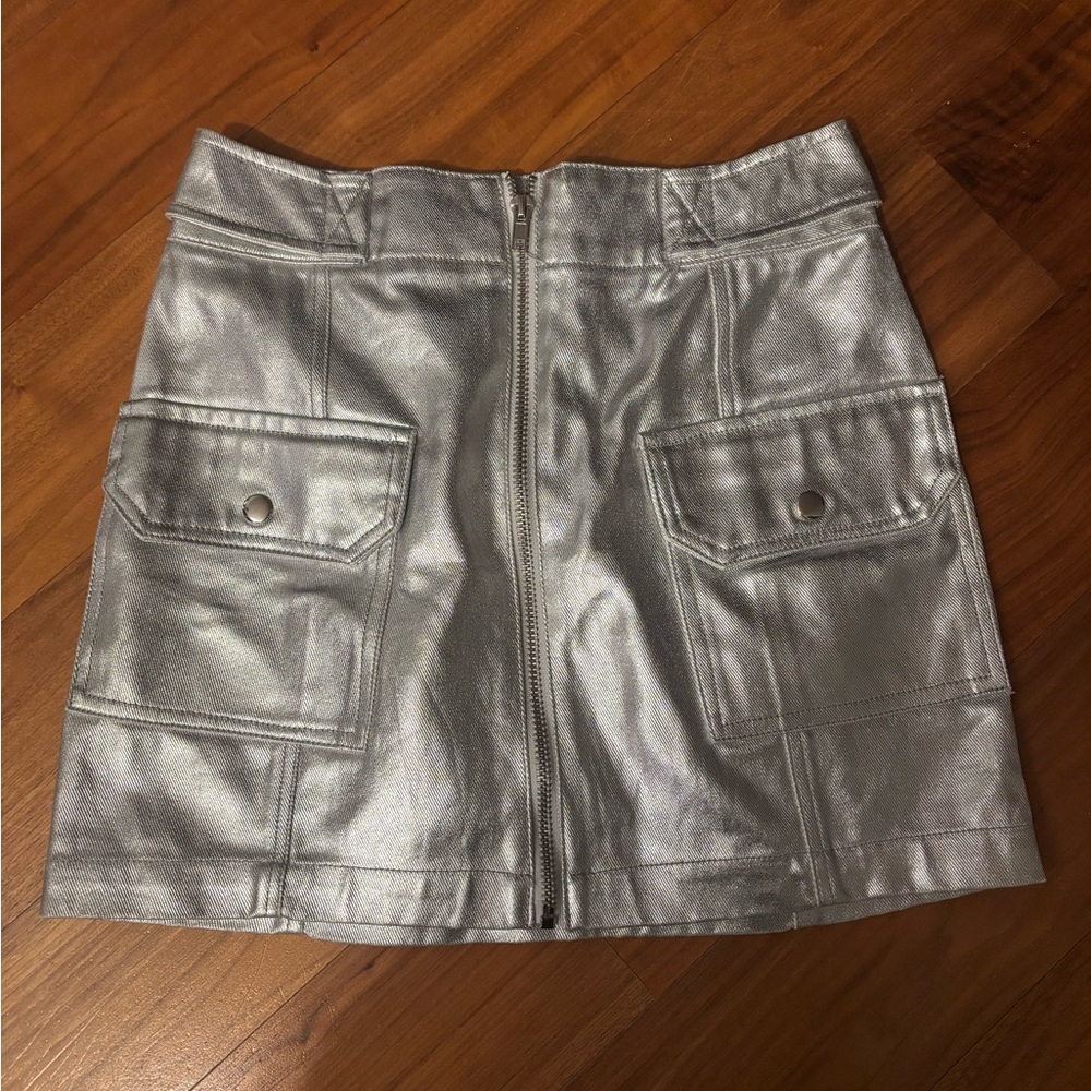 Forever 21 Shimmering Silver Mini Skirt
